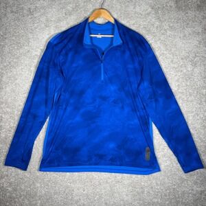 Under Armour Run Men's XXL Blue Marble Print 1/4 Zip Pullover Long Sleeve Shirt